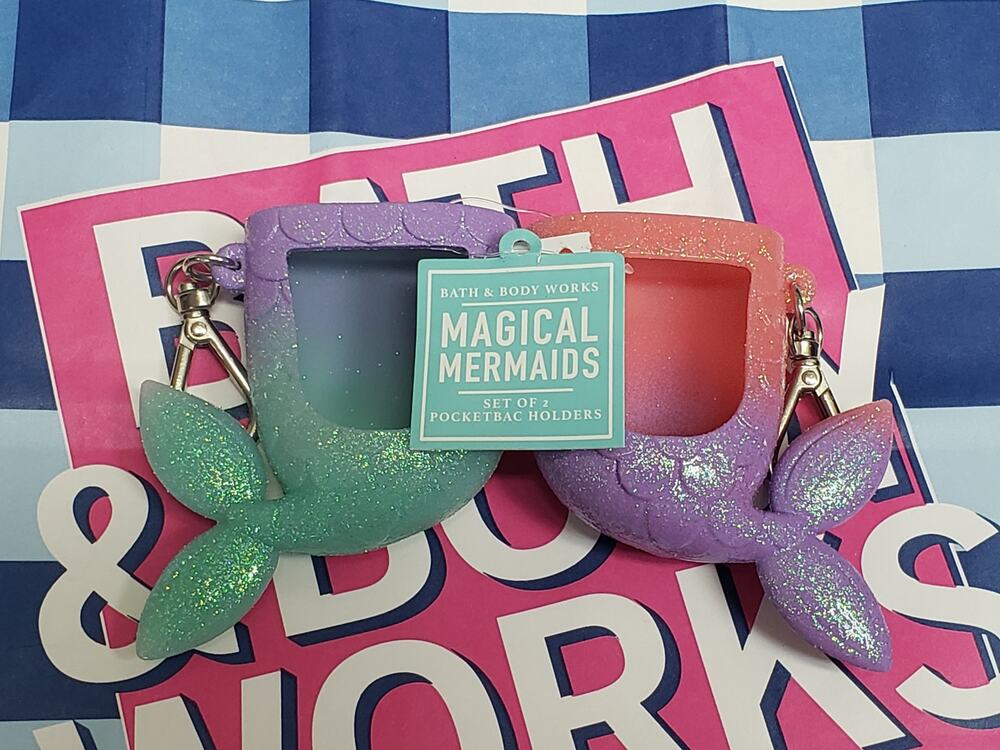 BBW Magical Mermaids Set of 2 BFF PocketBac Holder | Backpack Purse Bag Keychain